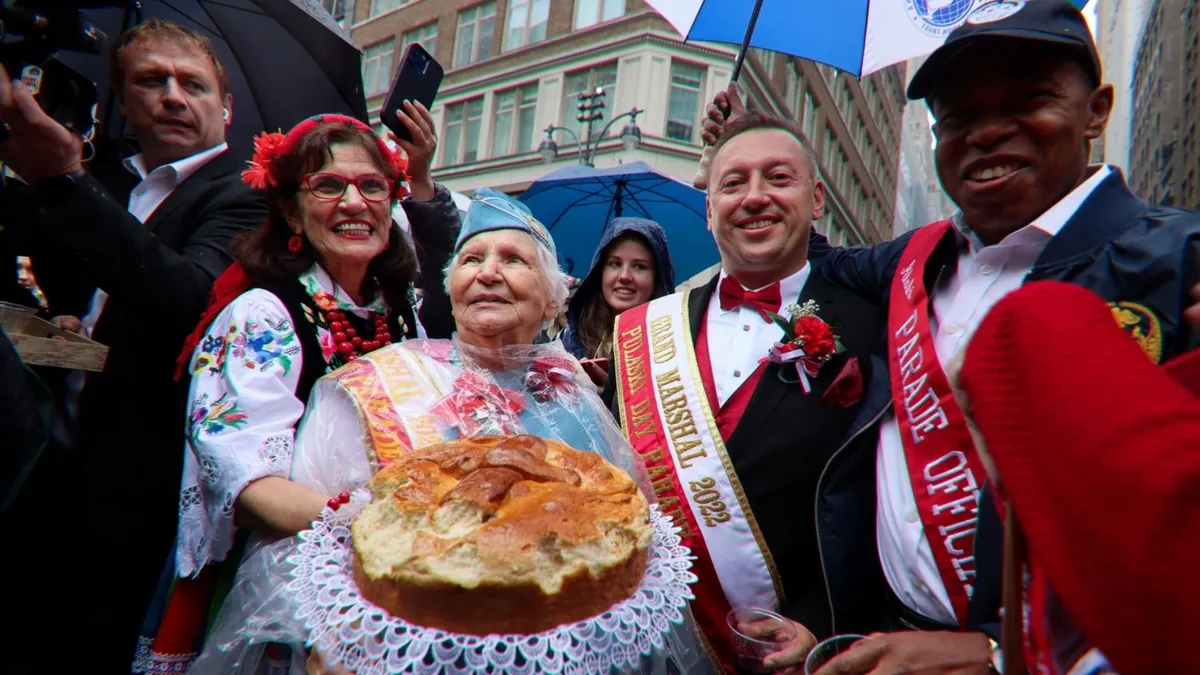 Marcin Luc at the Pulaski Day Parade in New York City